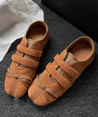Aiertu Casual Versatile Splicing Soft Flat Shoes Green Suede Aiertu