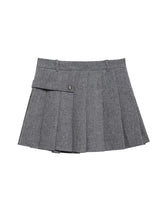 Aiertu Women Fashion Grey Pleated Side Zipper Mini Skirt Vintage High Waist A-Line Female Chic Lady Skirts Aiertu