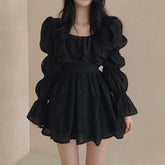 Aiertu - Aesthetic Ruffled Square Neck Mini Dress Aiertu