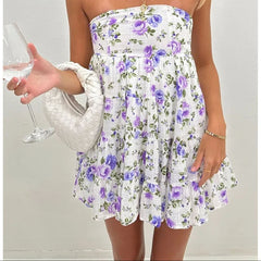 Aiertu Tender Floral Strapless Mini Dress shopify