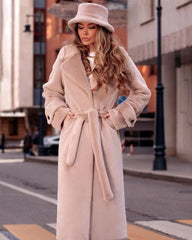 Aiertu - Vintage Luxury Long Faux Fox Fur Coat Women Winter Warm Fluffy Fur Jacket Female Imitation Rabbit Fur Coat Warm Plush Outerwear Aiertu