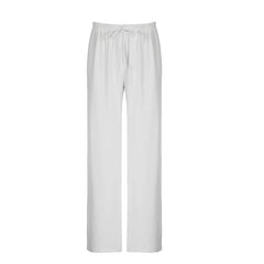 Aiertu Casual Loose White Straight Leg Women Pants Homewear Sweatpants Shirring Basic All-Match Full Length Trousers Bottoms Aiertu