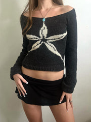 Aiertu - Y2k Vintage Harajuku Women'S Pullover Sweater Autumn Winter Versatile Punk Fashion Casual Streetwear Slim Thin Aesthetic Sweater Aiertu