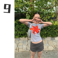 Aiertu - Girl Slim Flower Printed T-Shirt Women's 2026 Spring and Summer Versatile Short Top Women Aiertu