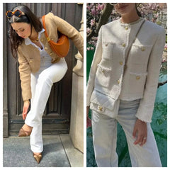 Aiertu - French high-end gold single-breasted small fragrant style jacket for women, spring and autumn fashion, versatile bright silk tex Aiertu