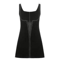 Aiertu - Solid Color Vest Strap Slimming Chest Strap Dress Aiertu