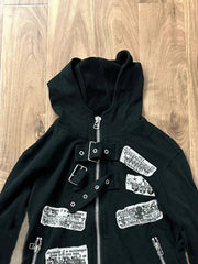 Aiertu - Vintage Skull Printing Harajuku Hoodies Preppy Style Casual Zipper Hooded Jacket Y2k Aesthetic Pocket Sweatshirt Women Grunge Aiertu