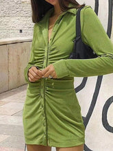 Aiertu Ruched Velvet Shirt Mini Dress Outfit Ideas Aiertu