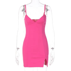 Aiertu - V-neck Backless Sleeveless Split Dress Aiertu