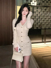 Aiertu DRESS TO IMPRESS French Elegant Slim Knitted Dress Short Party One Piece Dress Korean Fashion Winter Sexy Bodycon Y2k Mini Dress Woman Chic Aiertu