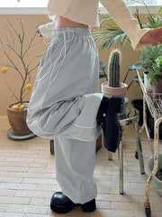 Aiertu Low Rise Striped Loose-Fit Wide-Leg Sweatpants Aiertu