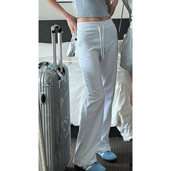 Aiertu - All-match Casual Pants Women Streetwear Drawstring Knitted Pants Autumn Basic Trousers Concise Slacks Sporty Sweatpants Aiertu