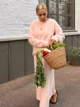 Aiertu - Autumn Winter Solid Knitted 2 Piece Set Women O Neck Long Sleeve Sweater+Long Skirts Sets Elegant Fashion Casual Suits 2026 New Aiertu