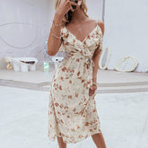 Aiertu - Off Shoulder Floral Print Summer Dress Aiertu