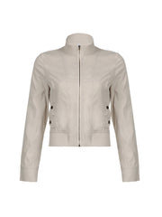 Aiertu - summer inspo Hot Zip Up Stand Collar Casual Y2K Cargo Jackets Women Spring Autumn Fashion Solid Basic Long Sleeve Street Coats Aiertu