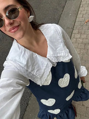 Aiertu - Elegant Denim Printed Women's Sleeveless Dress Summer Casual Women's Short Dress Outdoor Street Women's Fashion Robe 2025 Aiertu