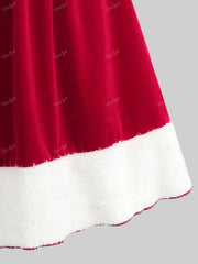 Aiertu - Plus Size Heart Buckle Belt Tank Dress Women Casual Vestidos New Patchwork Colorblock Christmas Dresses Aiertu