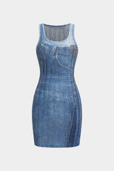Aiertu Abstract Print Sleeveless Mini Dress Aiertu