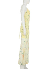 Aiertu - Holiday Floral Trumpet Dress Beach Style Sexy Slim Lace V-Neck Sleeveless Maxi Dresses For Women 2026 Summer Fashion Aiertu