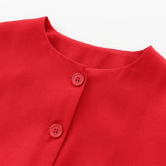 Aiertu - Casual Wine Red Women's Short Jacket Elegant O-neck Single-breasted Full Sleeve Coats Autumn Lady Office Street Outwear New Aiertu