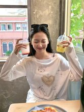Aiertu - Kawaii White Long Sleeve T-shirts for Women Anime Cartoon Graphic Oversized Tees O-neck Casual Loose Autumn Clothes Chic Aiertu