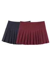 Aiertu - Women Fashion Solid Pleated Side Zipper A-Line Mini Skirt Shorts Vintage High Waist Female Chic Lady Shorts Aiertu