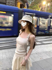 Aiertu Streetwear Vintage Fairy Solid Backless Tank Tops 2025 Summer Women Y2k Aesthetic Cropped Camisole Harajuku Grunge Bodycon Tanks Aiertu