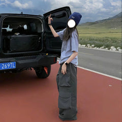 Aiertu - Y2K Cargo Pants Women Fashion Baggy Sweatpants Harajuku Streetwear Wide Leg Joggers Summer Gyaru Korean Casual Trousers Aiertu
