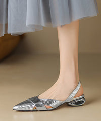 Aiertu French Red Pointed Toe Hollow Out Flat Feet Shoes Aiertu