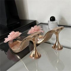 Aiertu - PVC Transparent Women Slippers Pumps Designer Wedding Party Pointed Toe High Heels Sandals Spring Ladies Shoes Aiertu