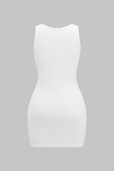 Aiertu Patchwork Sleeveless Tank Mini Dress Aiertu