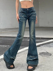 Aiertu Bootcut Low Rise Denim Jeans Aiertu