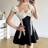 Aiertu - Coquette Bow Tie Mini Dress Aiertu