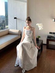 Aiertu - Beach Style French Elegant One Piece Dress Korean Fashion Clothing Retro Y2k Spring Sleeveless Strap Midi Dress Women Aiertu