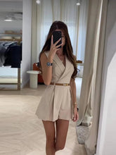 Aiertu - Elegant Belt Sleeveless Women's Jumpsuit V-Neck Waist One-Piece Shorts Romper Female 2026 Spring Summer Solid Lady Playsuit Aiertu