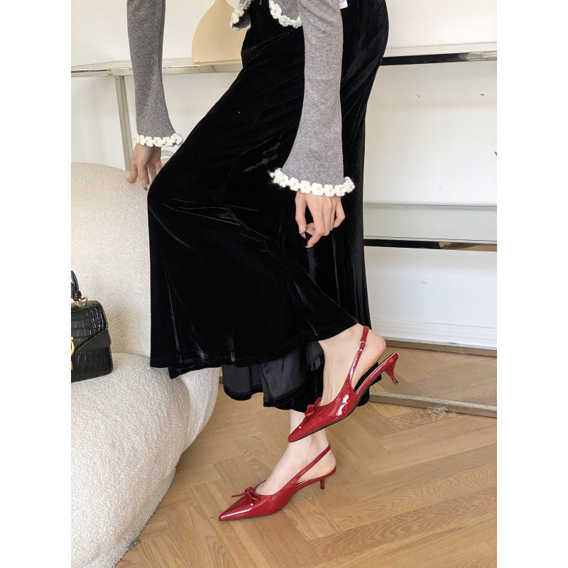 Aiertu - Closed Toe Sandals Fashion Womens Shoes 2025 High Heels Med Espadrilles Platform Luxury Stiletto High-heeled Elastic Band Girls Aiertu