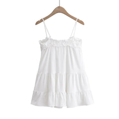 Aiertu - Europe, America 2026 summer new French sweet frilly backless suspender dress Aiertu