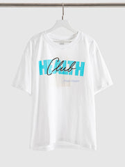 Aiertu - Sporty Letter Print T-shirt Women Round Neck Cotton Cozy Casual Short Sleeve Tees 2026 Summer New Classic Fashion T-shirts Aiertu