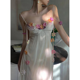 Aiertu - Fairy Long Dress Women Boho Vacation Floral Spaghetti Straps Maxi Dresses Summer Fashion Korean Elegant Beach Vestidos New Aiertu