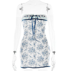 Aiertu - Vintage Design Print Mini Dress Aiertu