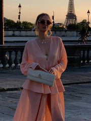 Aiertu - Elegant Ruffles Patchwork Pleated Long Dress Women V-neck A-line Long Sleeve Puffy Dresses 2025 Summer Street Vacation Lady Robe Aiertu