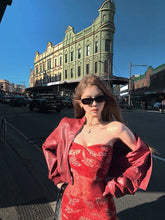 Aiertu - Vintage Red Women Faux Leather Jackets Zipper Chic Long Sleeve Casual Cropped Coat New High Street Fashion Outerwear Aiertu