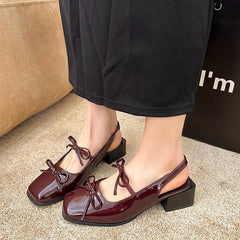 Aiertu - Summer Fashion Cover Toe Sandals Women Butterfly-knot Fashion Party Dress Singbacks Mules Shoes Zapatos De Mujer Aiertu