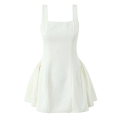 Aiertu - High Street Women Elegant White Party Mini Dress Sexy Backless Sleeveless Bridesmaids Robe Summer Aiertu