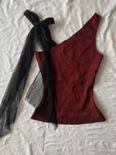 Aiertu Women Clothing Sexy Vest Crop Tops Off Shoulder Patchwork Gauze Bandage Tunis Camis Temperament Summer Tanks Y2k Accessories Aiertu
