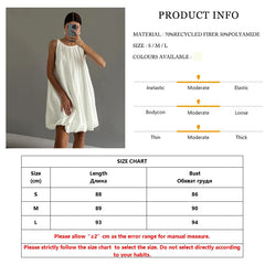 Aiertu Casual Female Sleepwear O-Neck Pajamas Tank Tops Nightgowns Sleeveless Nightwear Mini Dress Loose Women Home Clothes Aiertu