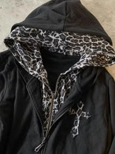 Aiertu - Y2K Retro Leopard Print Double Hoodie Street Wear Gothic Women's Clothing Long Sleeved Zipper Hoodie Men's Long Sleeved Aiertu