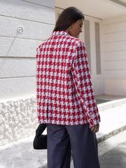 Aiertu - 2026 Fall / Autumn Winter New Women Fashion Basic Woolen Houndstooth Jacket Basic Blazer Aiertu
