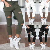 Aiertu nba outfit for women Casual Pants Pencil Pants Ripped Women's Leggings aiertu