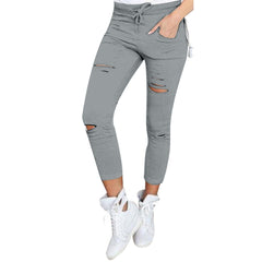Aiertu nba outfit for women Casual Pants Pencil Pants Ripped Women's Leggings aiertu